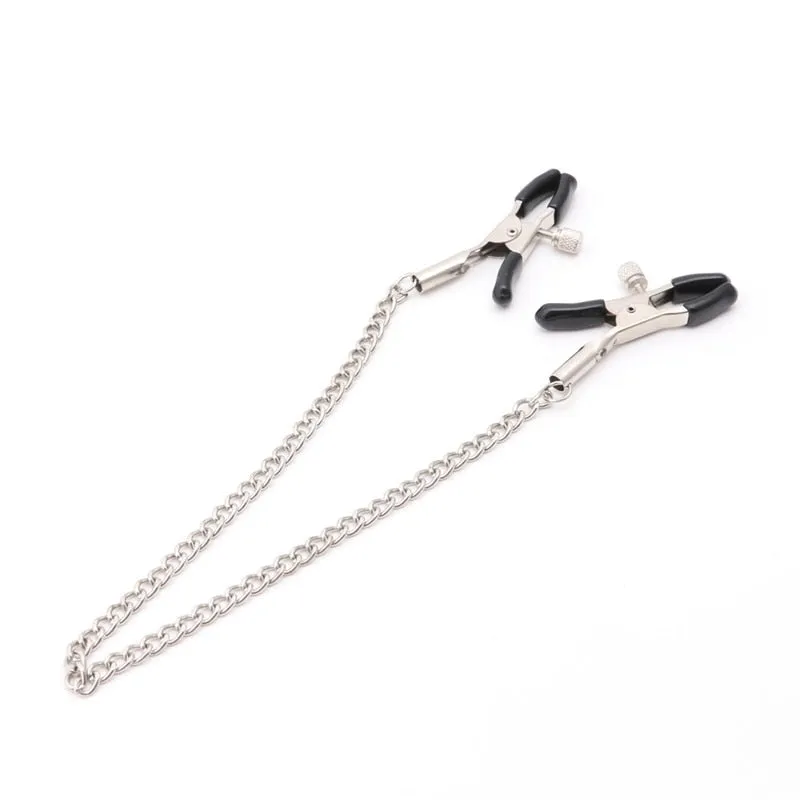 1 Pair 30cm Chains Men Nipple Clip Toy