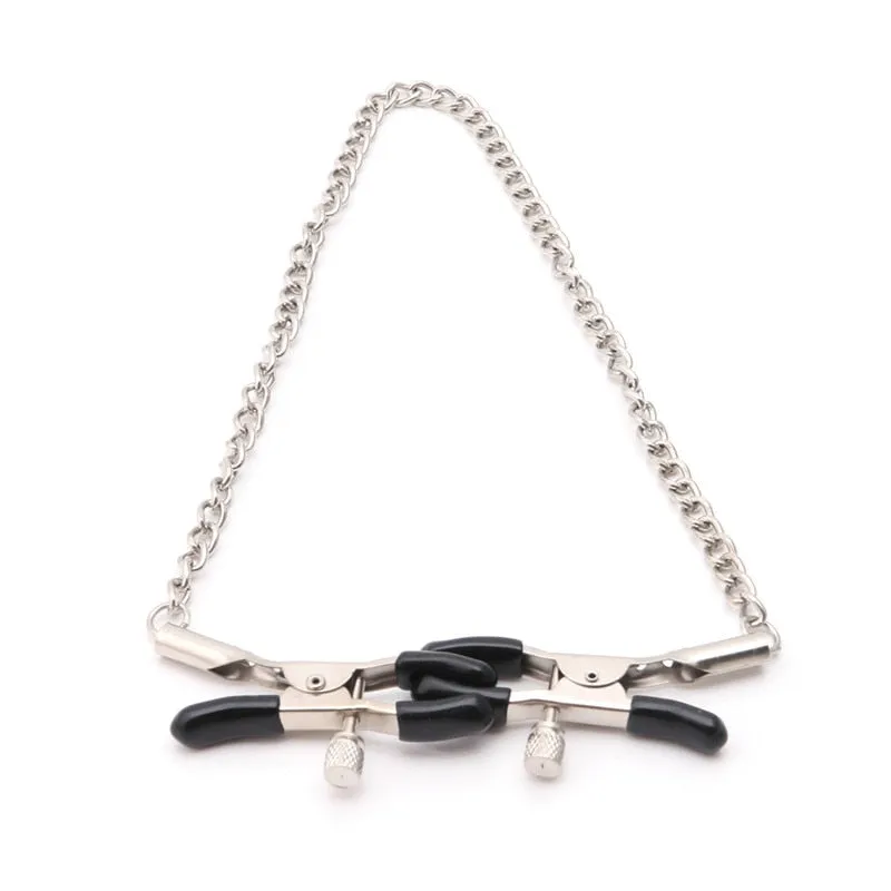 1 Pair 30cm Chains Men Nipple Clip Toy