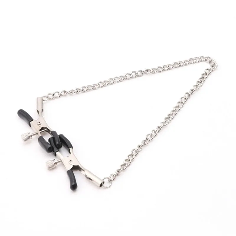 1 Pair 30cm Chains Men Nipple Clip Toy