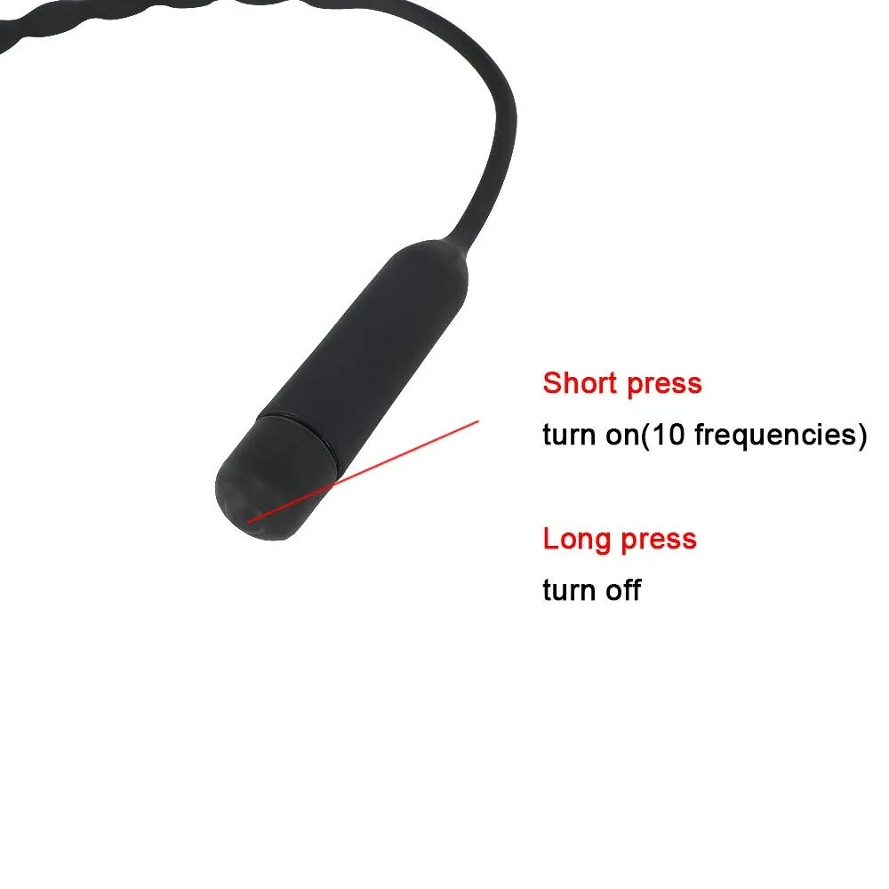 10 Vibrating Modes Urethral Sounding Vibrator Penis Plug Sex Toy