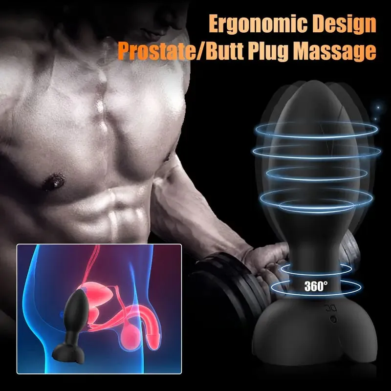 10 Vibrations 10 Rotation Modes Rechargeable G Spot Vibrator Anal Sex Toy