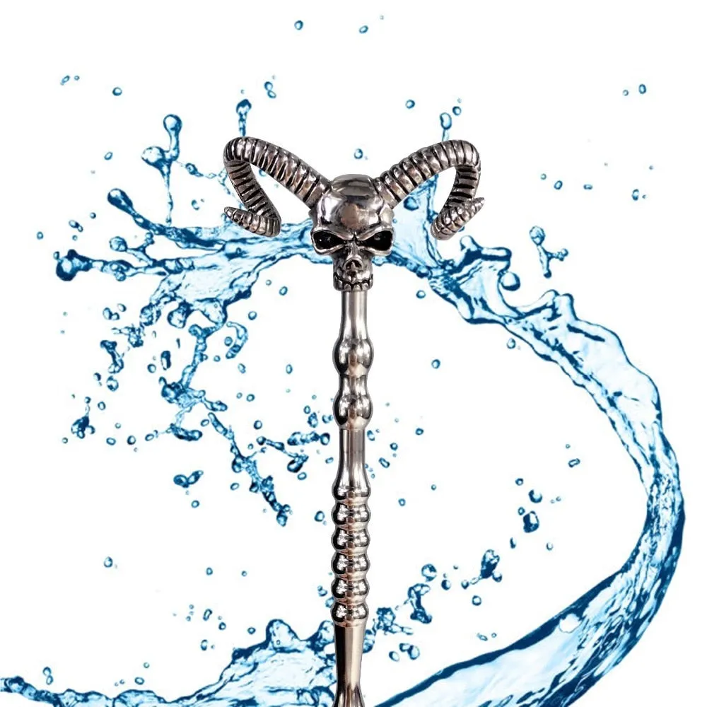 140mm Skull Head Hollow Metal Penis Plug Urethral Sound Sex Toy