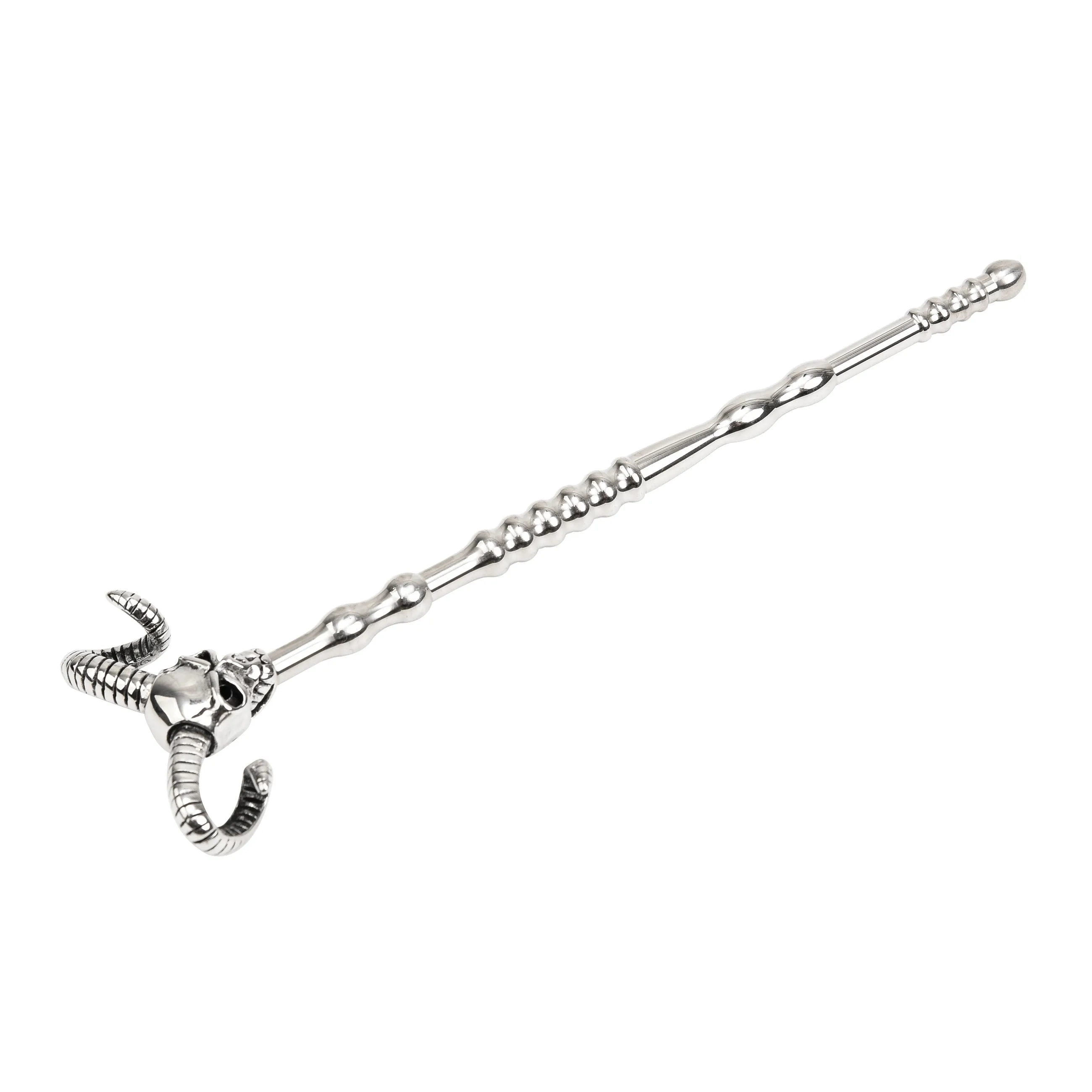 140mm Skull Head Hollow Metal Penis Plug Urethral Sound Sex Toy