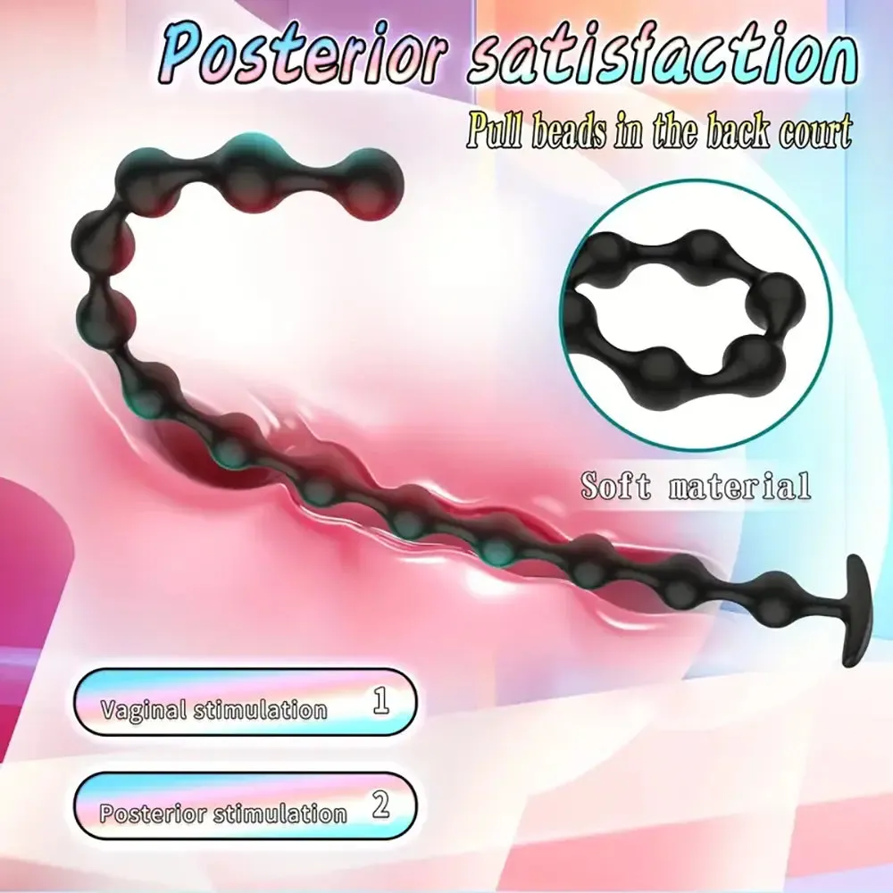 22.44in Silicone Beads Butt Plug Anal Bead Anal Sex Toy For Female