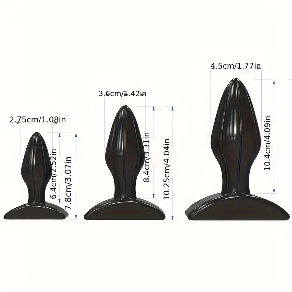 3-Piece Anal Plug Set Adult Sex Toys For Men Women For Oral Sex