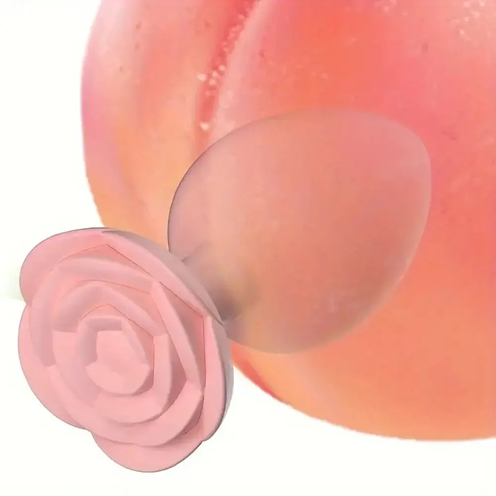 3Pcs Pink Rose Silicone Anal Plugs Rose Sex Toy For Anal Insertation