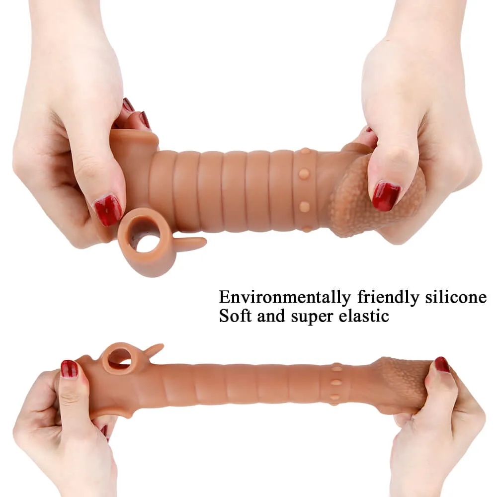 6.1in Men Penis Enlargement Vibrating Silicone Sex Love Thicken Toy