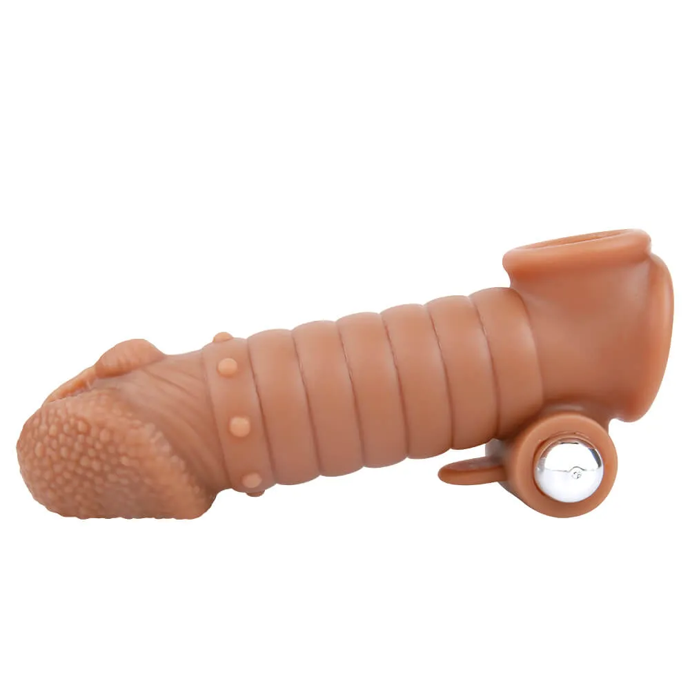 6.1in Men Penis Enlargement Vibrating Silicone Sex Love Thicken Toy