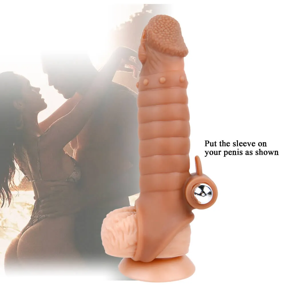 6.1in Men Penis Enlargement Vibrating Silicone Sex Love Thicken Toy