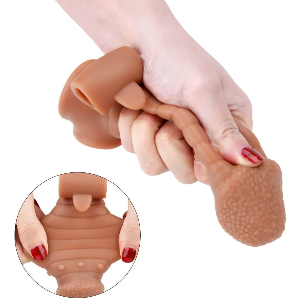 6.1in Men Penis Enlargement Vibrating Silicone Sex Love Thicken Toy