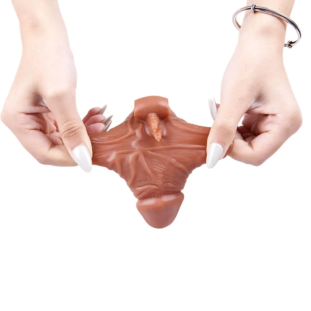 6.69in Realistic Cock Extender Sleeve Vibrating TPE Sex Toy For Men