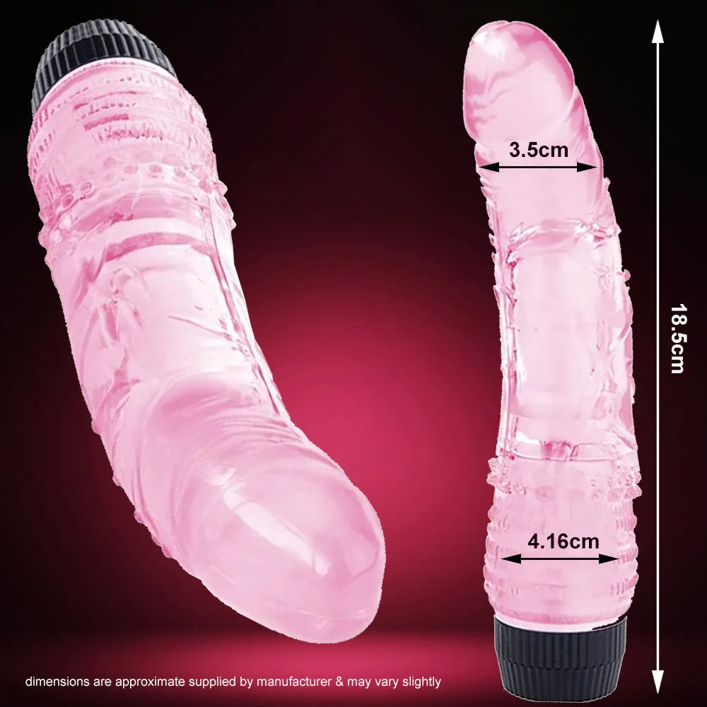7.3 Silicone Jelly Squeezable G-Spot Vibrator Multi-Speed Pink