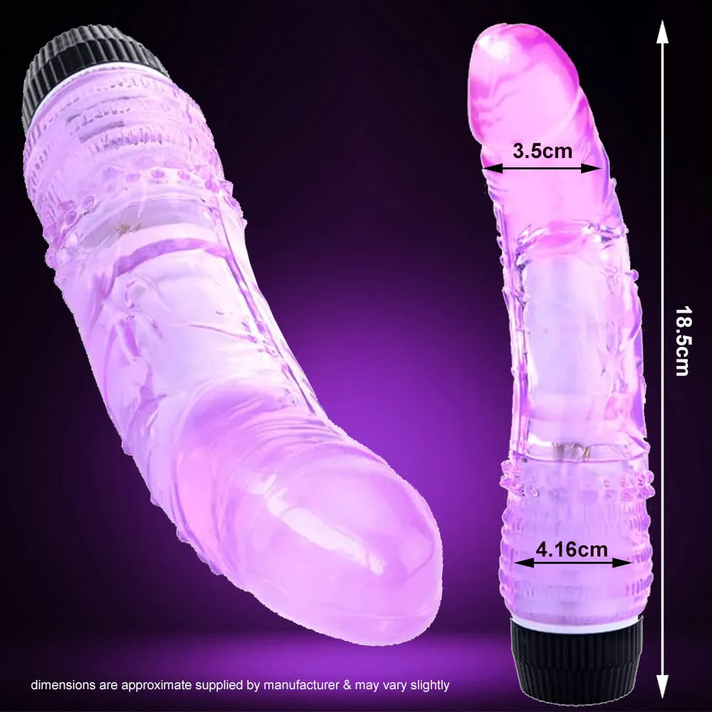 7.3 Silicone Jelly Squeezable G-Spot Vibrator Multi-Speed Purple