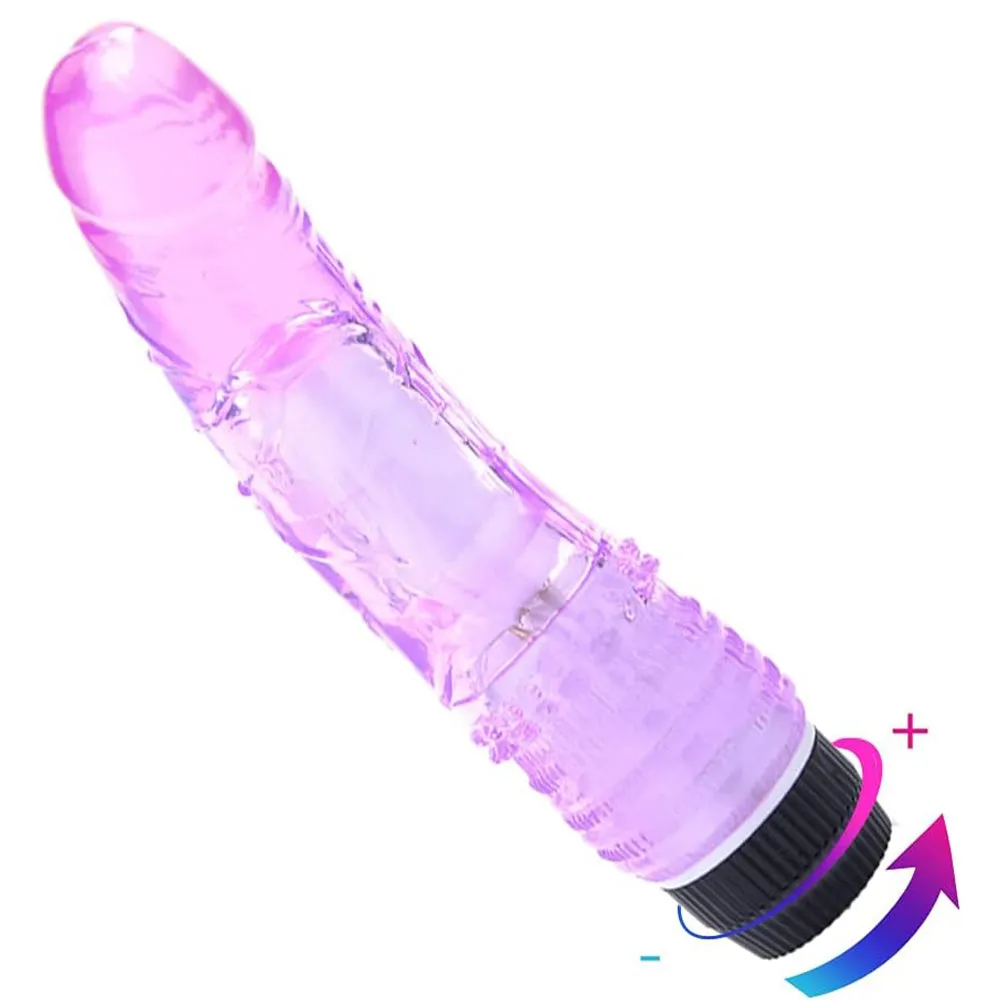 7.3 Silicone Jelly Squeezable G-Spot Vibrator Multi-Speed Purple