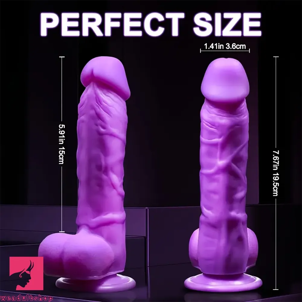 7.67in Real Purple Dildo G-spot Stimulation Anal Sex Adult Prostate Sex Toy