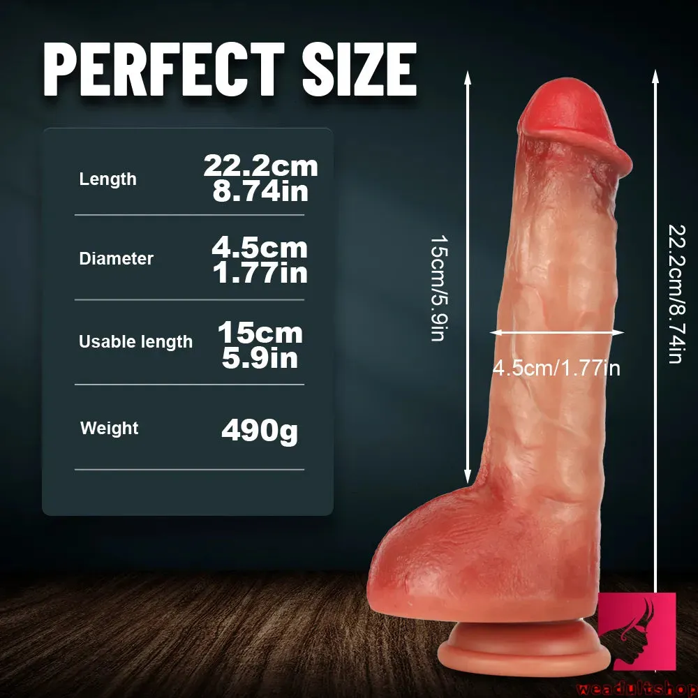 8.74in Tender Young Females Penis Dildo For Anal Vagina Sex
