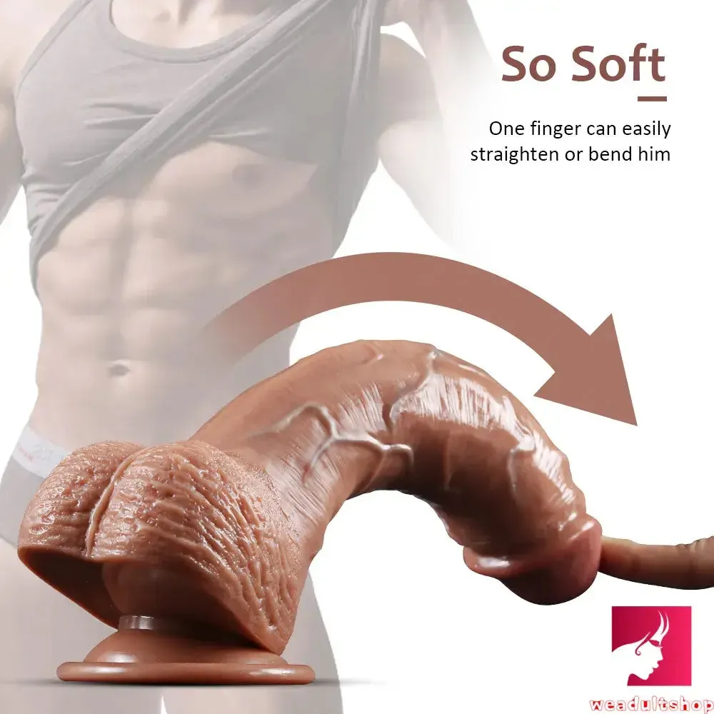 9.25in Realistic Men Penis Dildo Soft Suction Cup Sex Toy
