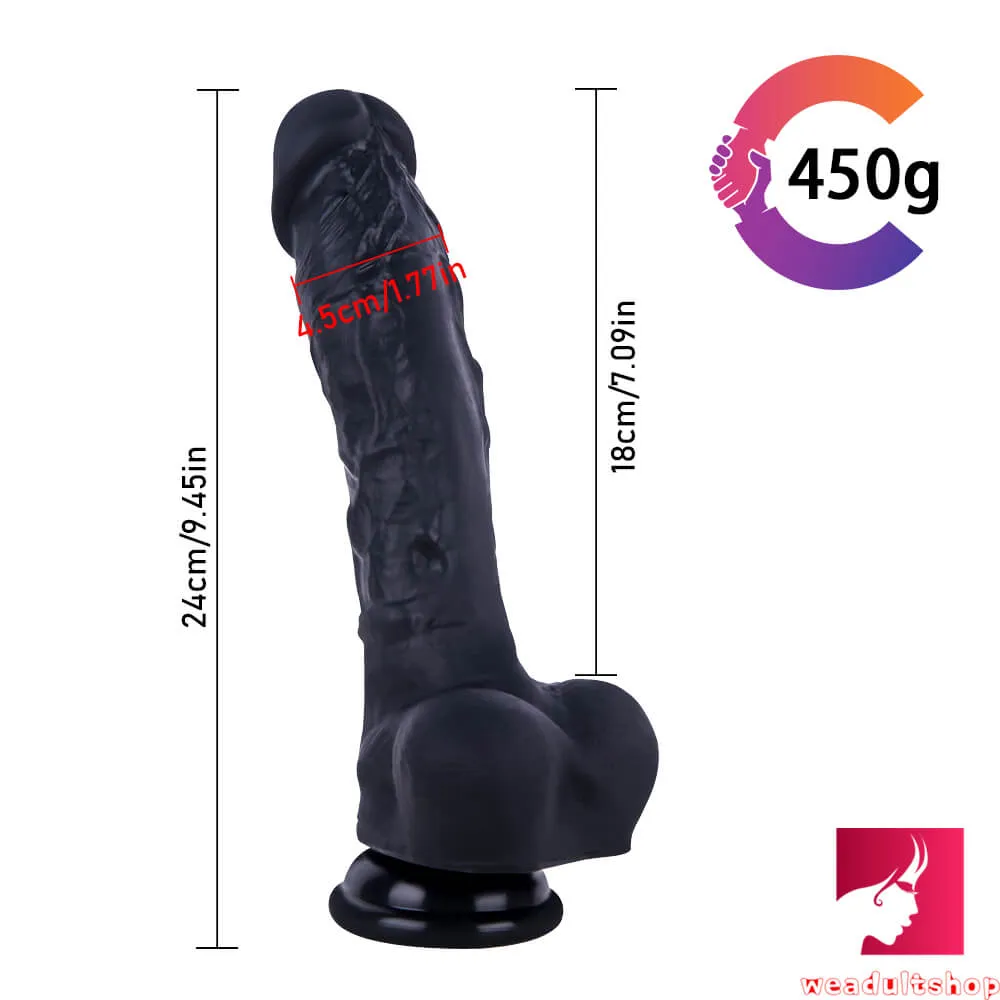 9.45in Girls Using Big Dildo Sex Toy With Blue Veins