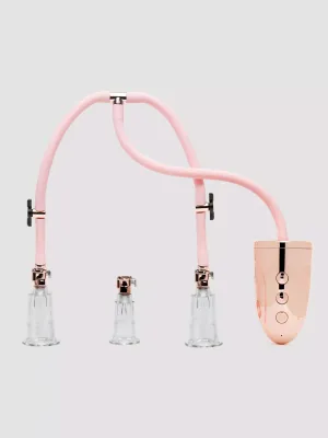 Automatic Rechargeable Clitoral & Nipple Pump Set - Medium - Pink