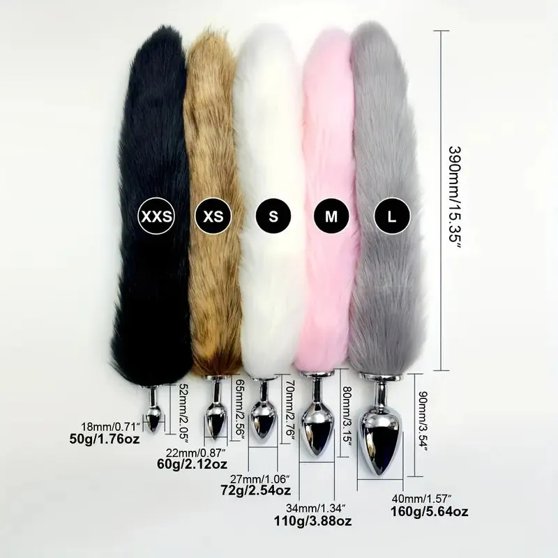 BDSM Five Sizes Dog Tail Anal Plug Animal Tail For Role-playing Sex Games