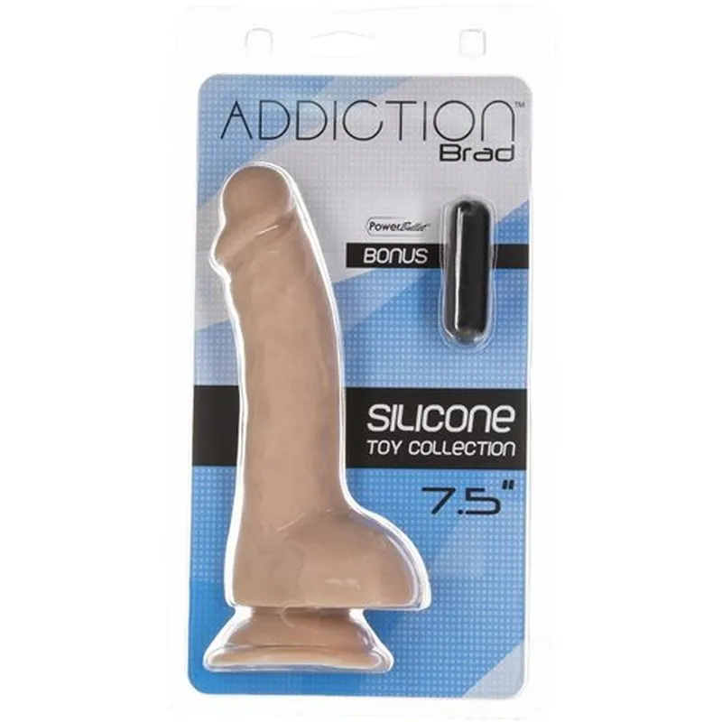 BMS Addiction Brad 7.5 Dong with Bullet Vibrator Realistic Dildo Sex Toy