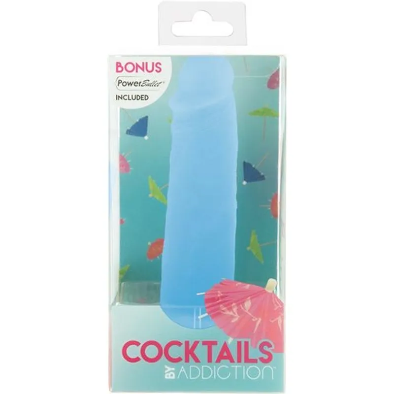 BMS Addiction Cocktails Blue Lagoon 5.5 Dildo with Bullet Vibrator Dong Sex Toy