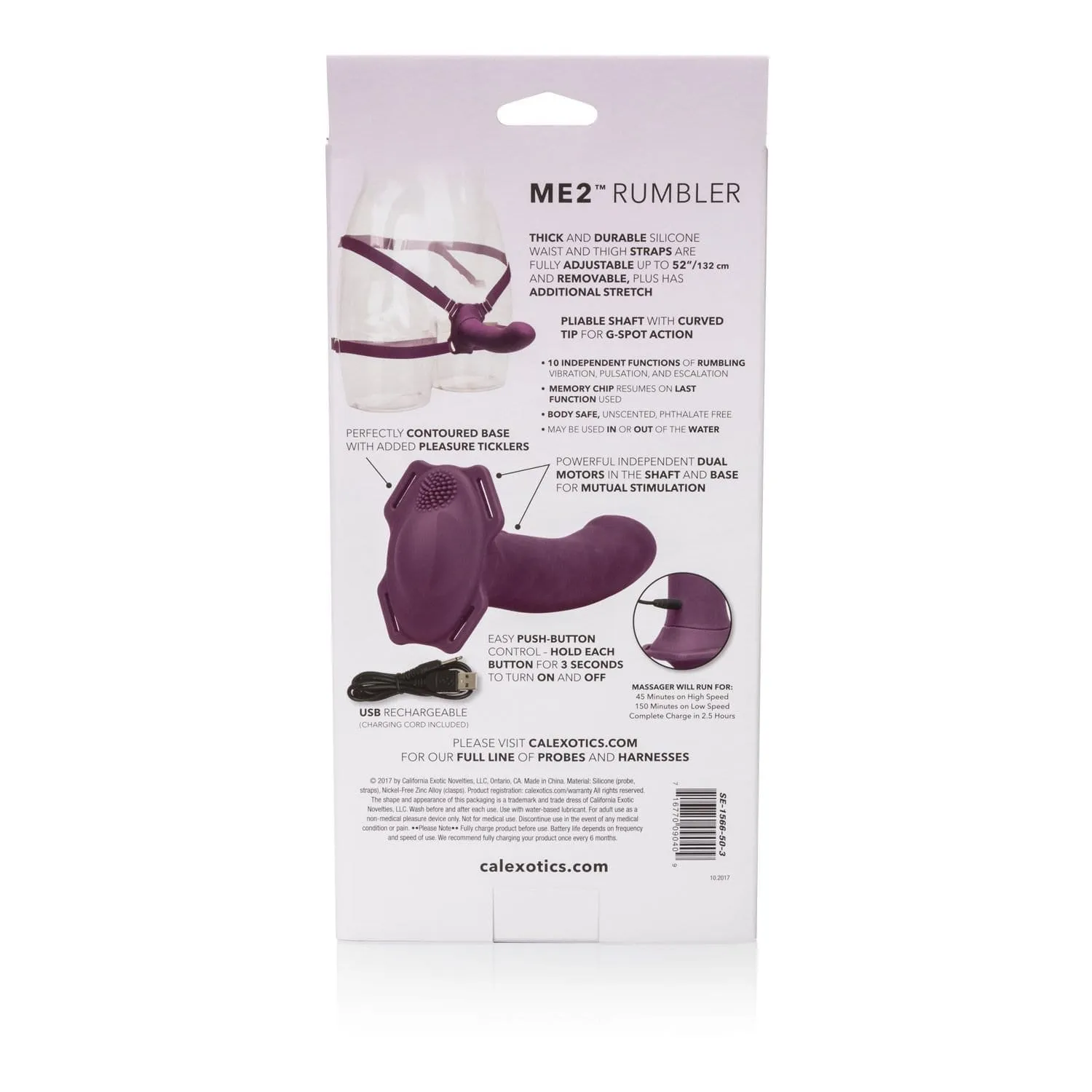 California Exotics - Me2 Rumbler Strap On Vibrating Dildo (Purple)