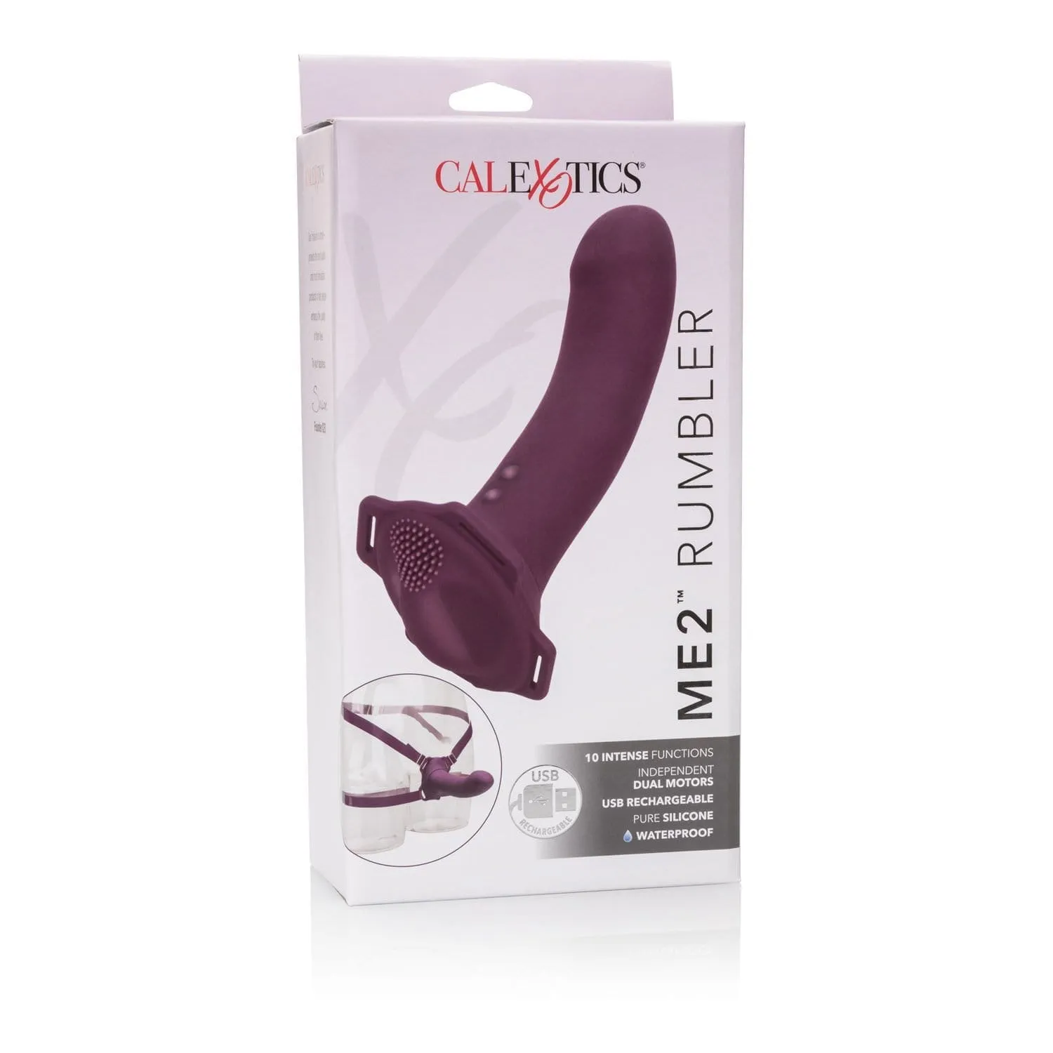 California Exotics - Me2 Rumbler Strap On Vibrating Dildo (Purple)