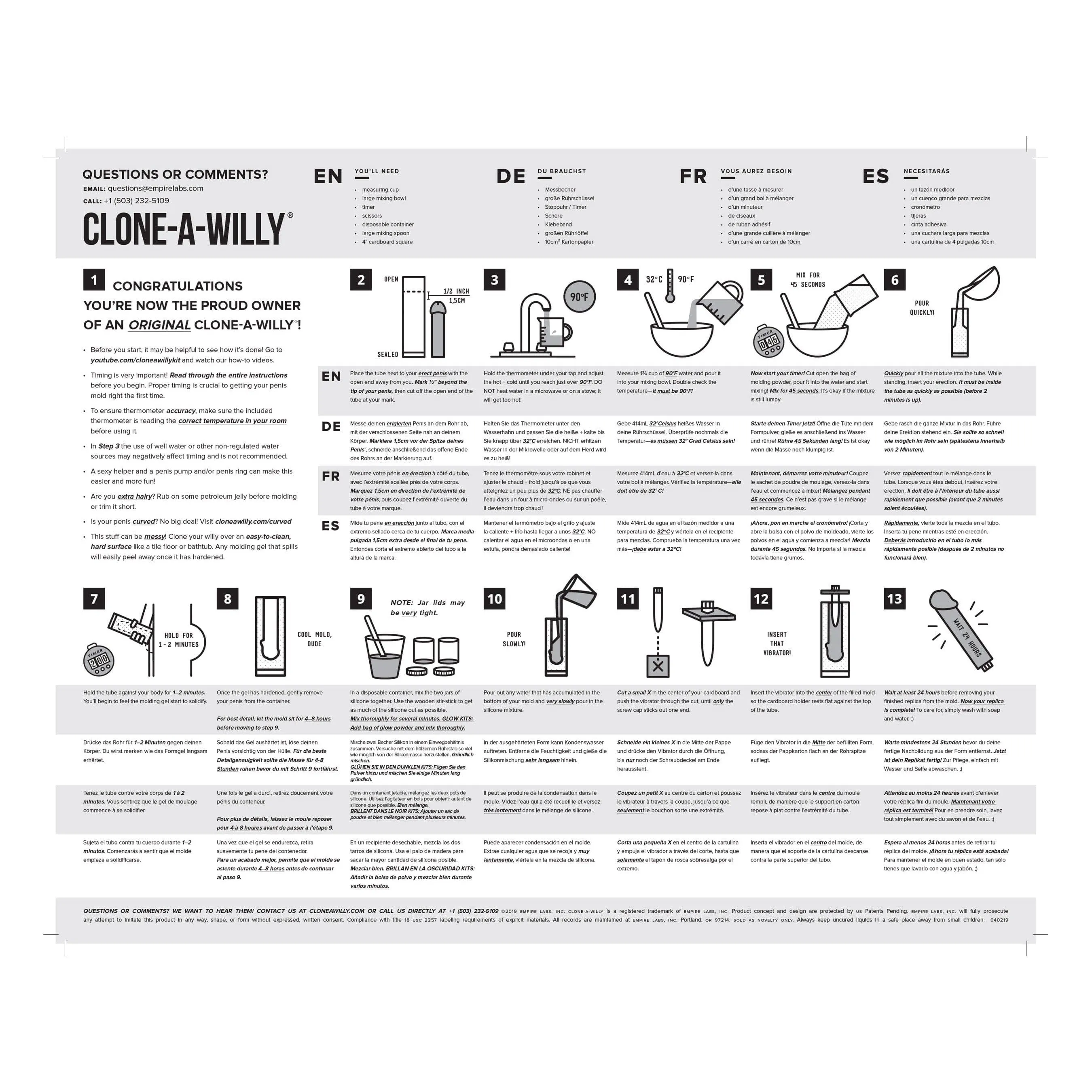 Clone A Willy - The Original DIY Homemade Dildo Clone Molding Kit