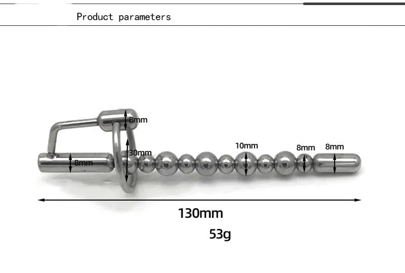 Come Closer Penis Beads Plug  | Glans Ring | Chrome | Cum Stopper