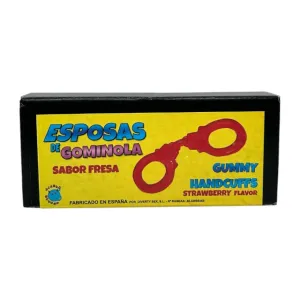 Cătușe din jeleu DIVERTY SEX Gummy Handcuffs. pentru jocuri erotice în cuplu. cu gust de căpșuni. culoare roșu