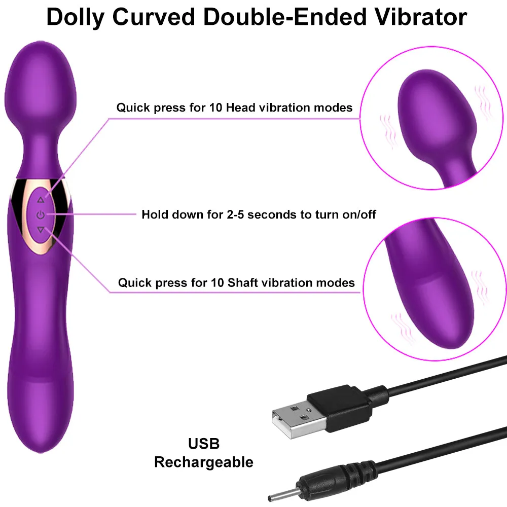 Dolly Double-Ended G-Spot Vibrator & Clitoral Stimulator Rechargeable