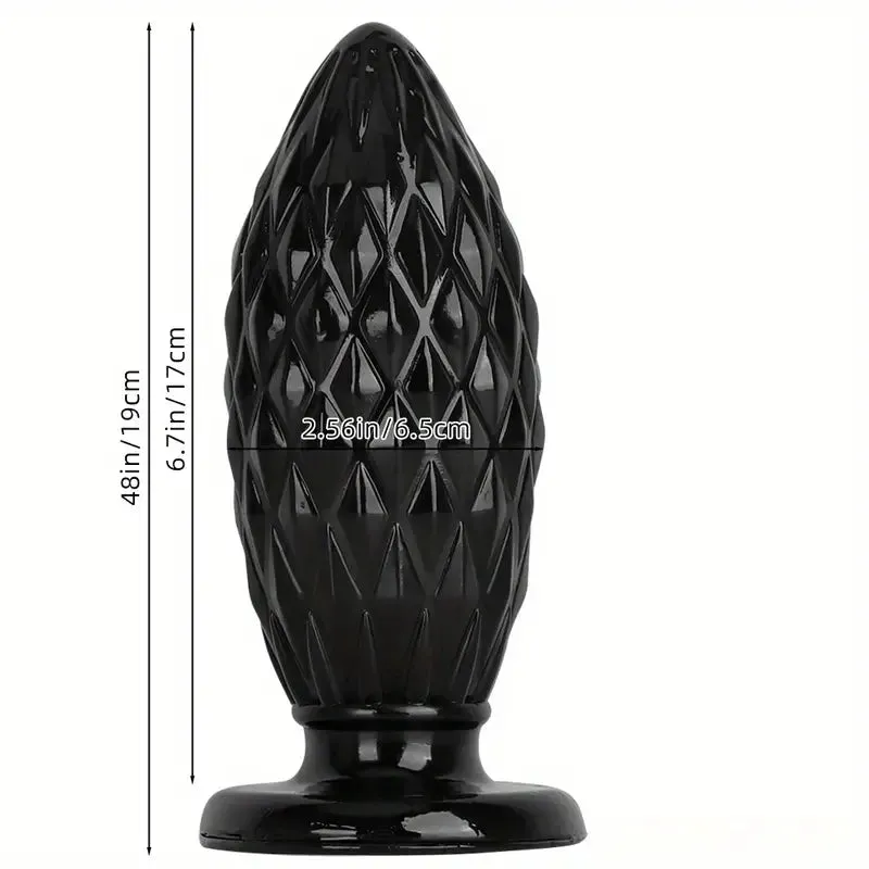Extra Large Black Soft Anal Plug Suction Cup Posterior Anal Sex Toy
