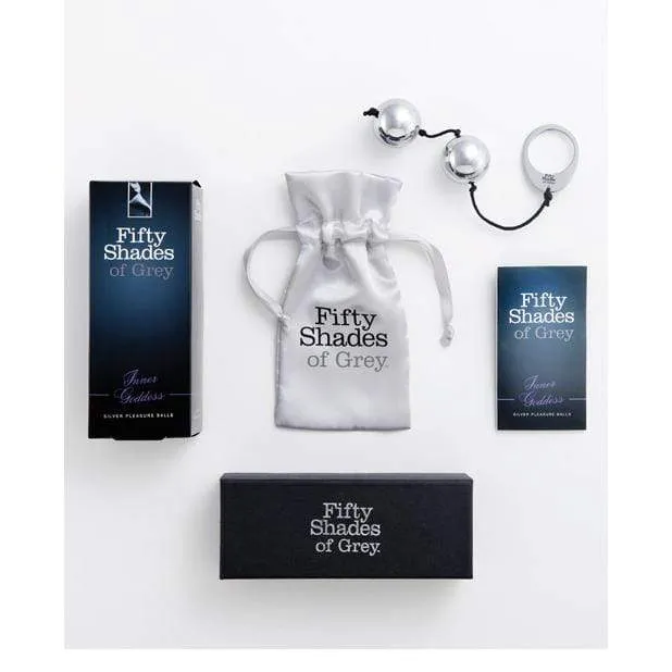 Fifty Shades of Grey - Inner Goddess Silver Metal Pleasure Kegel Balls (Black)