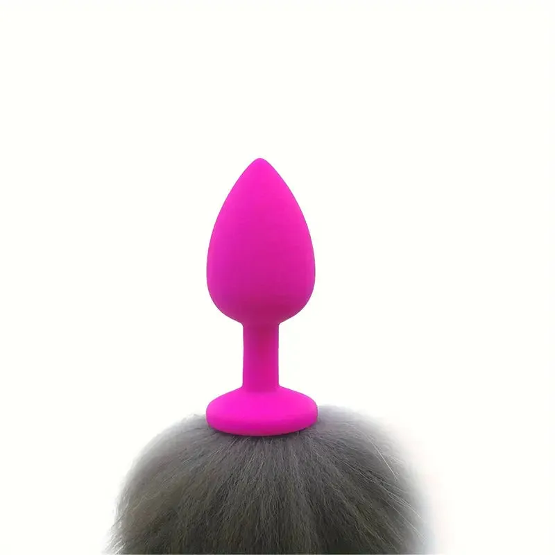 Fox Tail Fur Anal Plug Sexy Adult BDSM Butt Silicone Cosplay Sex Flirting Toy