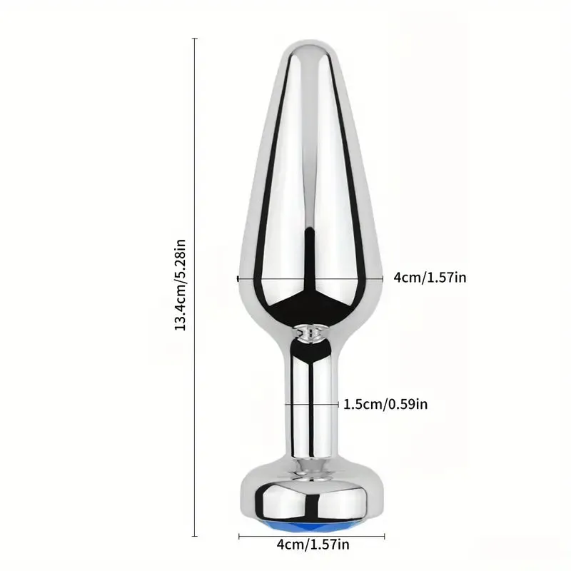 Gem Base Metal Anal Plug Ass G-Spot Masturbation Tool Sex Massager