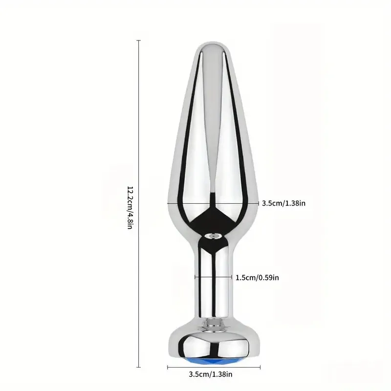 Gem Base Metal Anal Plug Ass G-Spot Masturbation Tool Sex Massager
