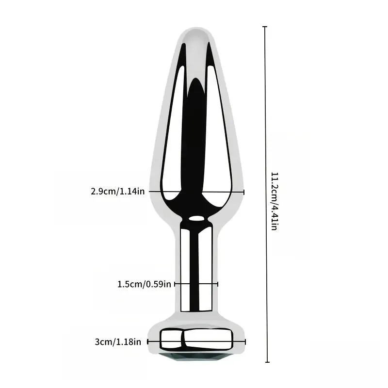 Gem Base Metal Anal Plug Ass G-Spot Masturbation Tool Sex Massager
