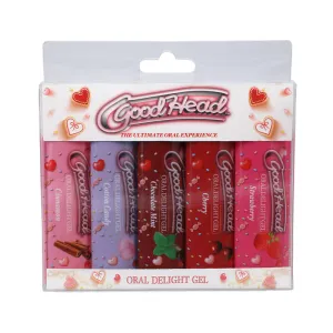 GoodHead Oral Delight Gel Strawberry.Cherry.Cotton Candy.Chocolate Mint.Cinnamon 5 Pack 1oz