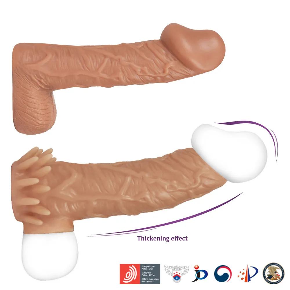Kokos Nude Sleeve 5 Penis Extender Erection Aid Couples Sex Toy Extension Dildo