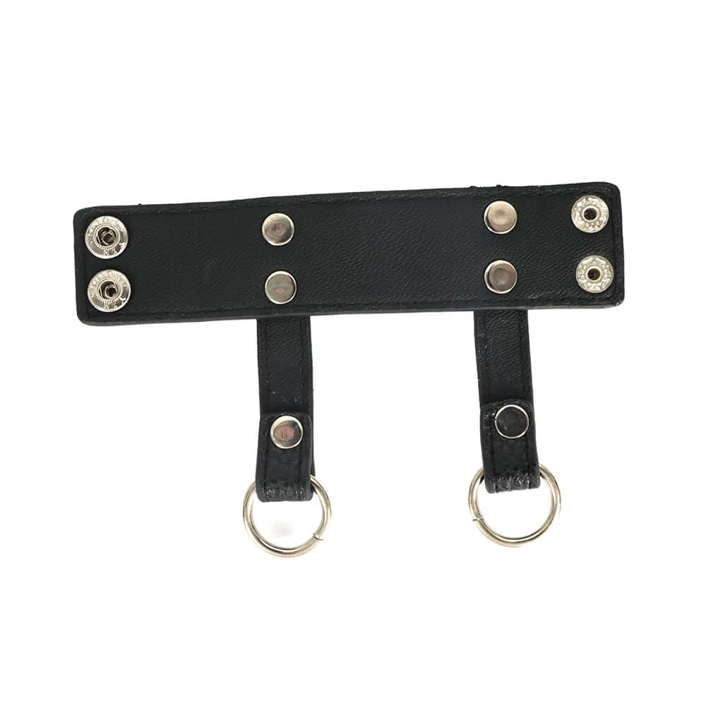 Leather Ball Stretcher BDSM Bondage Sex Toy For Men Penis Chain Leash