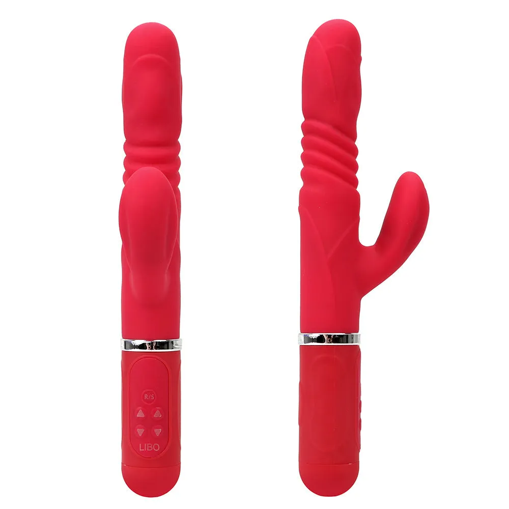 Libo Thrusting Rotating G-Spot Rabbit Vibrator Rechargeable Dildo Pink