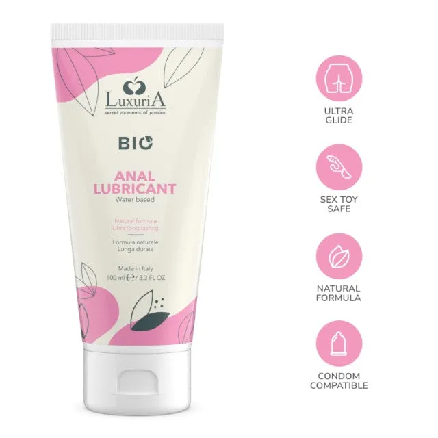 Lubrifiant anal LUXURIA Bio Anal Lubricant. formulă naturală pe bază de apă. cu efect de lungă durată. 100 ml (roz)