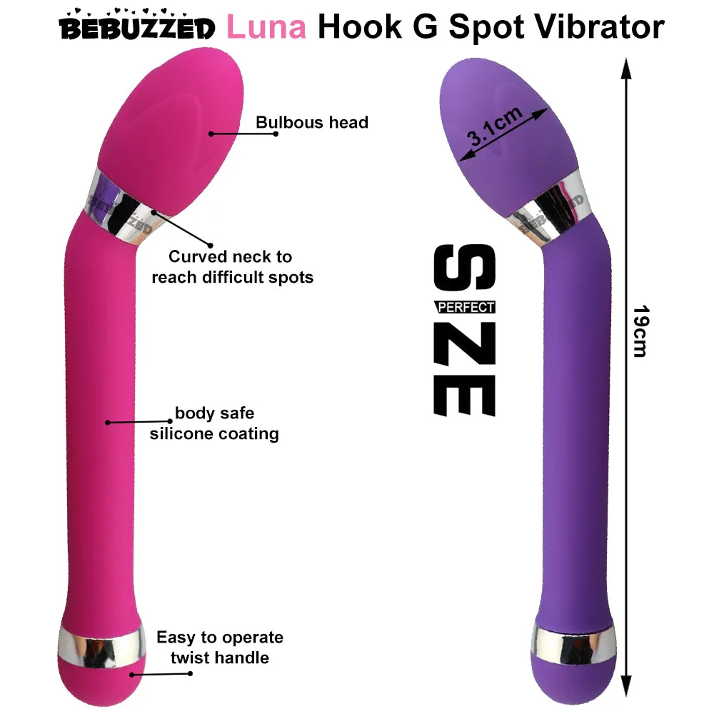 Luna G-Spot Prostate Massager Anal Curved Hook Vibrator Purple