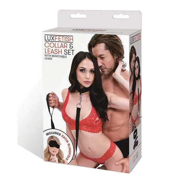 Lux Fetish - Collar and Leash Set (Black)
