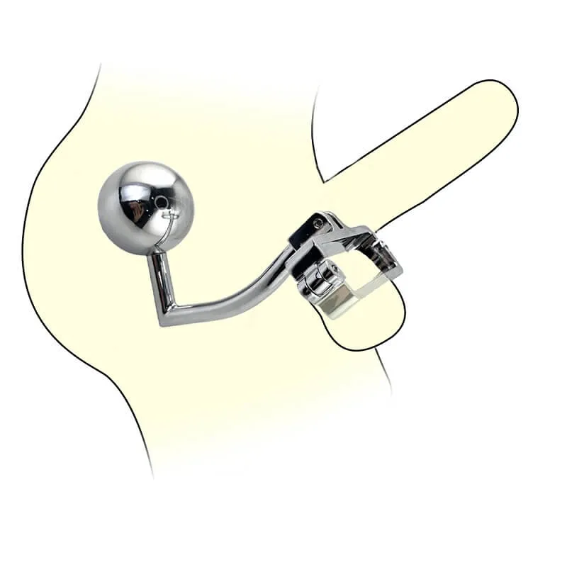 Metal Ball Stretcher With Anal Beads Anal Hook Men Sex Toy