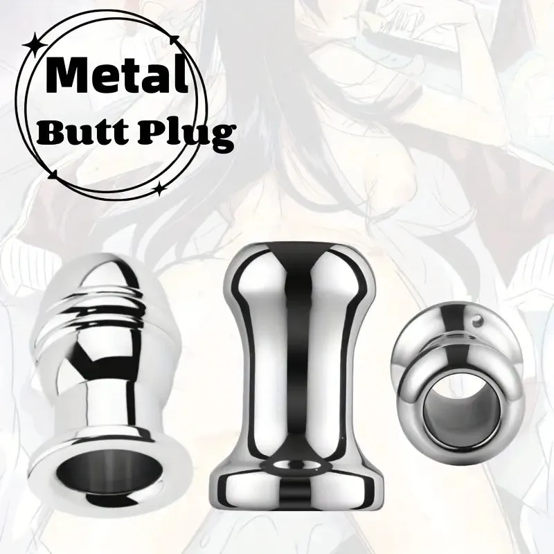 Metal Hollow Unique Polishing Metal Watchable Butt Plug For Anal Sex Love
