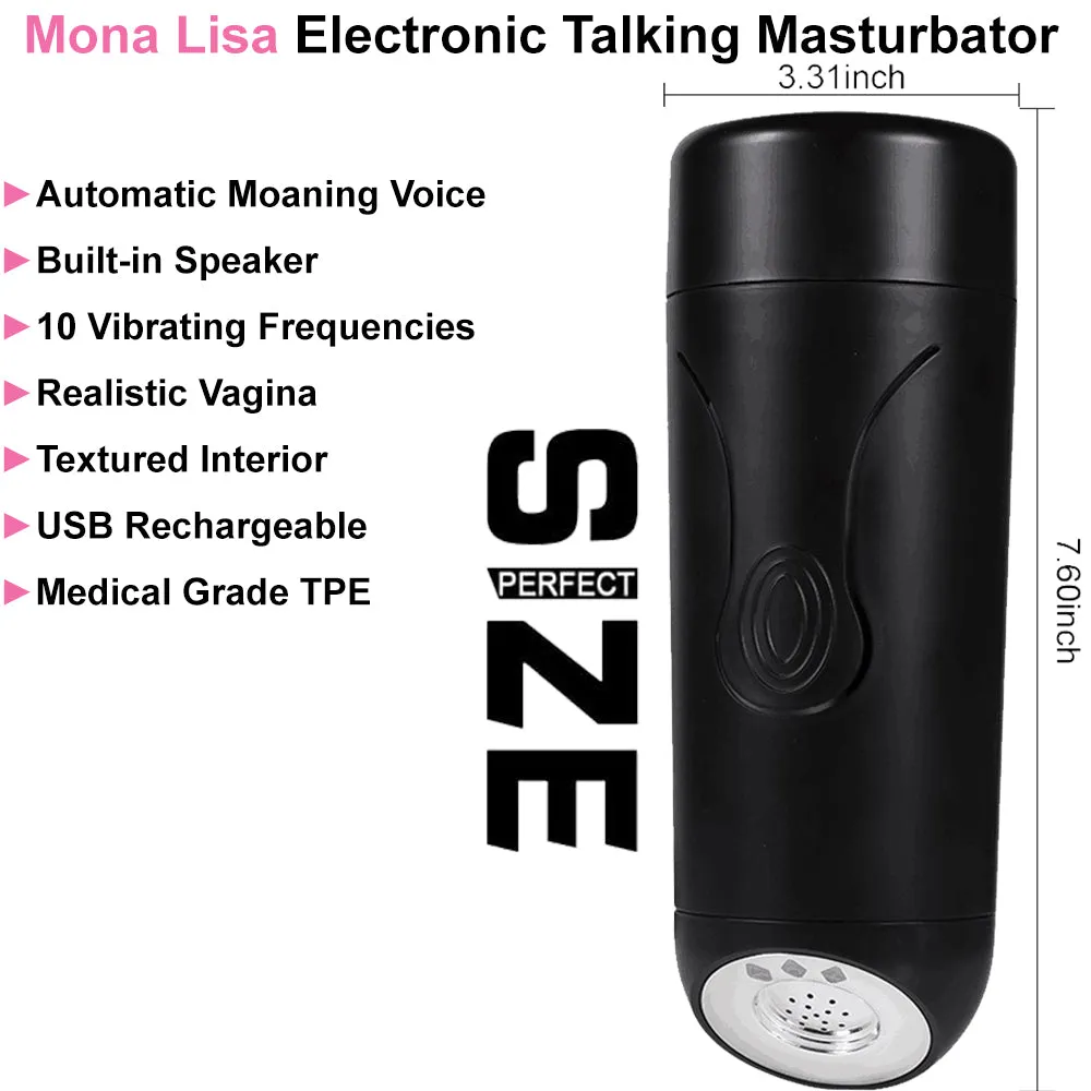 Mona Lisa Automatic Male Masturbator Moaning Talking Pocket Pussy USB Sex Toy