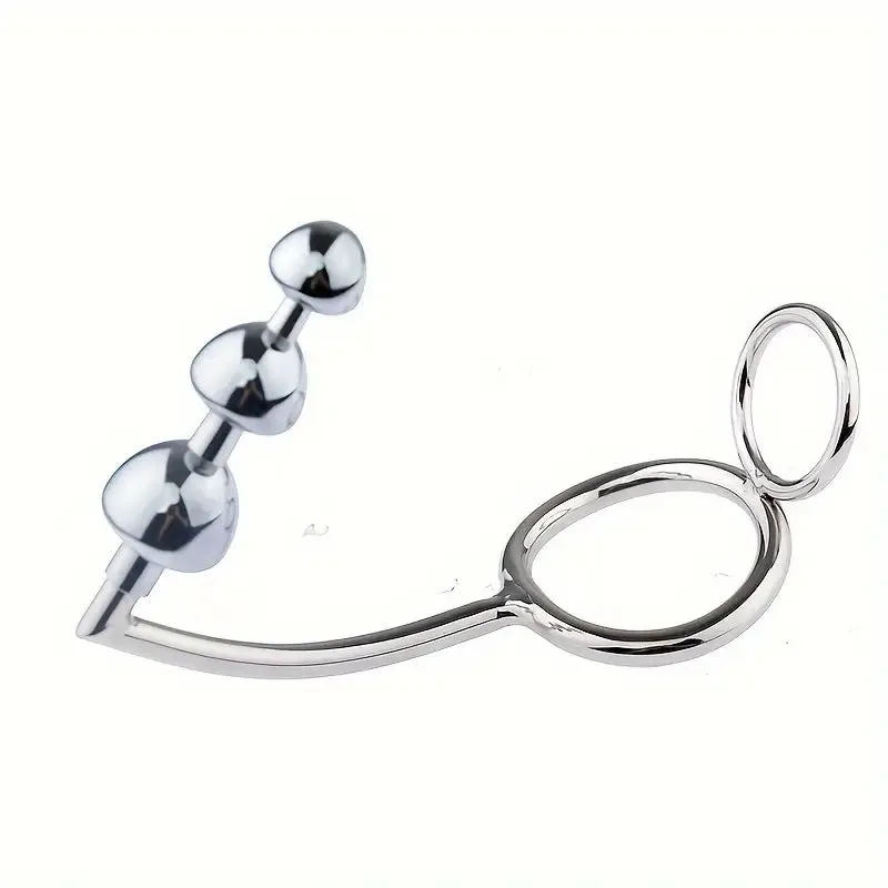 Multifunctional Metal Anal Plug Penis Ring Set Non-Latex Anal Sex Toy