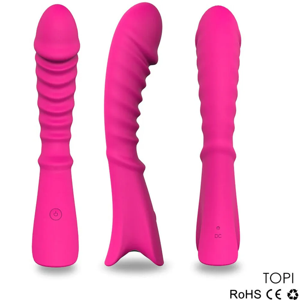 NEW S-Hande TOPI Luxury G-Spot Vibrator Ribbed USB Vibrating Dildo Sex Toy
